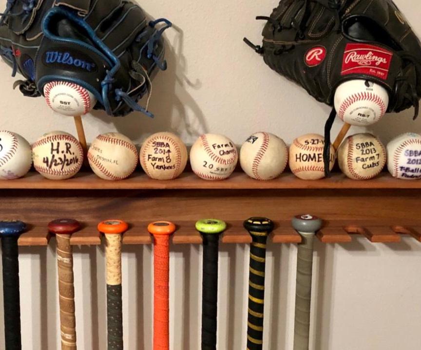 DIY Baseball Bat Holder