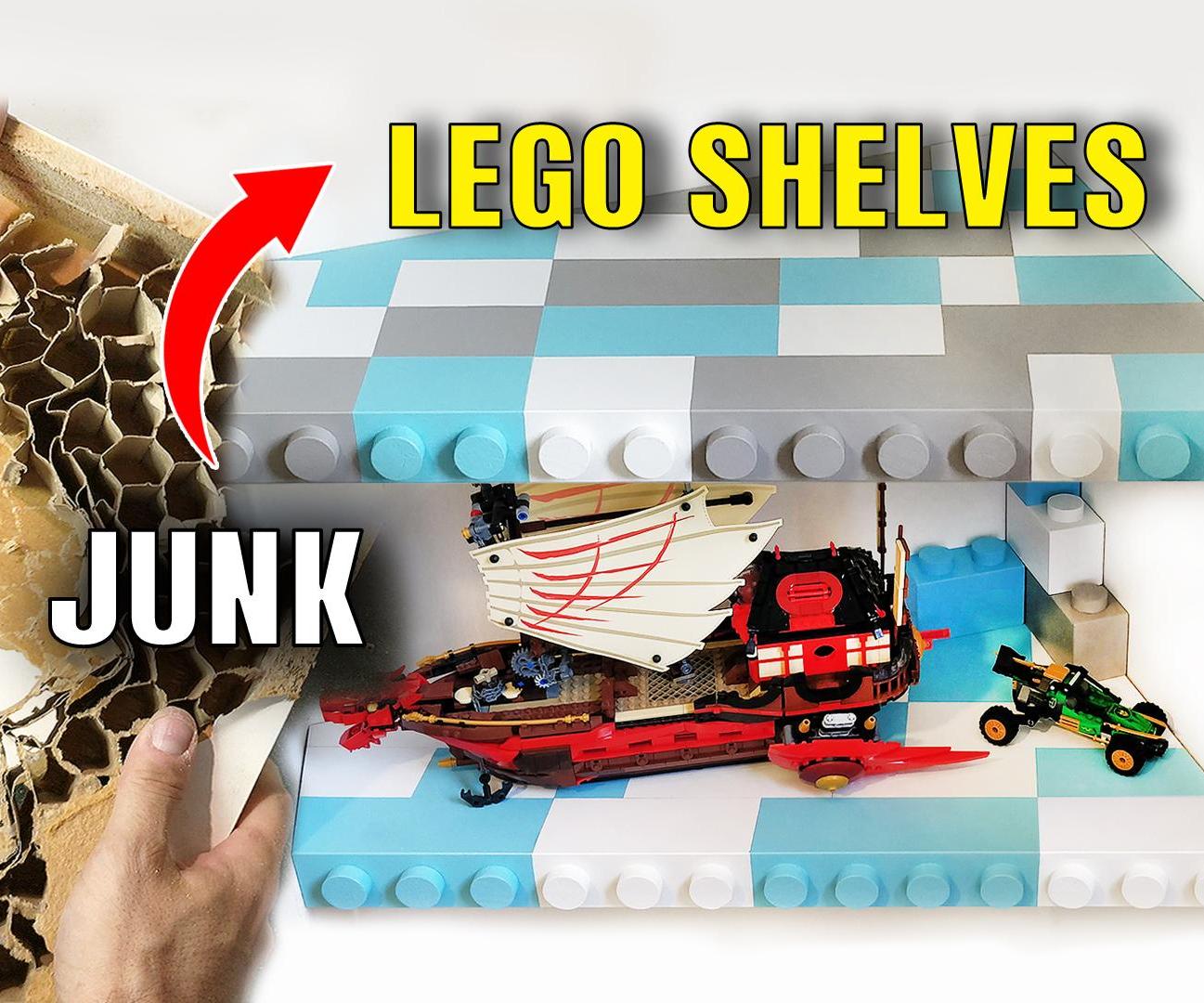 LEGO Shaped Floating Shelves Made From Trash | LEGO Display Shelf