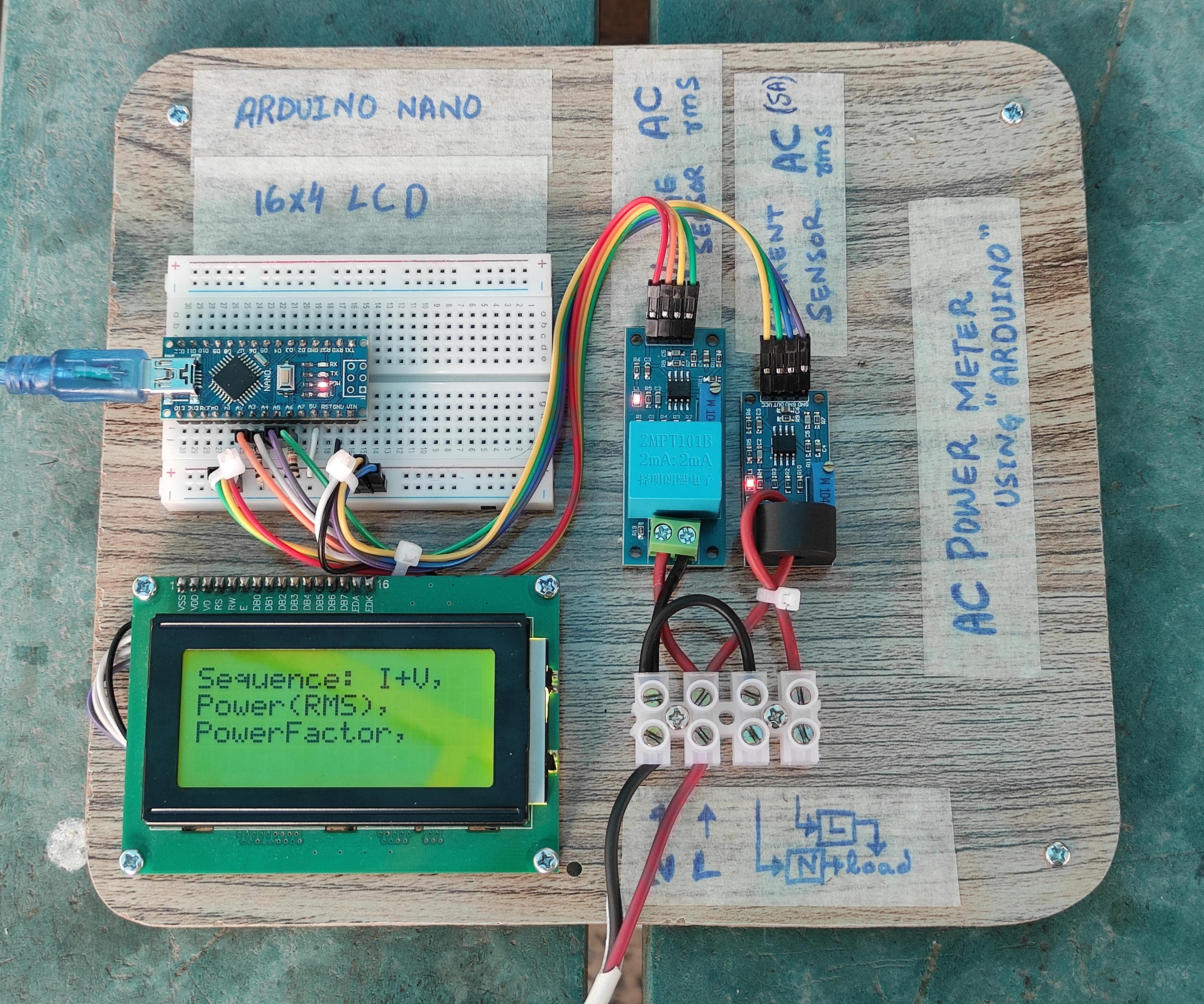 AC Power Meter Using Arduino Nano With Power Factor
